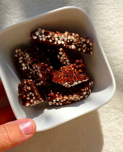 Gepofte quinoa met melkchocolade