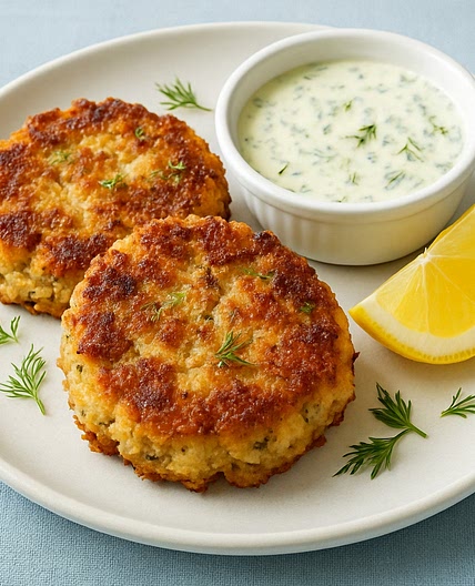 Crab Cakes with Lemon-Dill Sauce