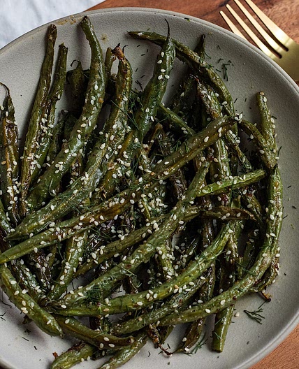 Roasted Honey Mustard Green Beans