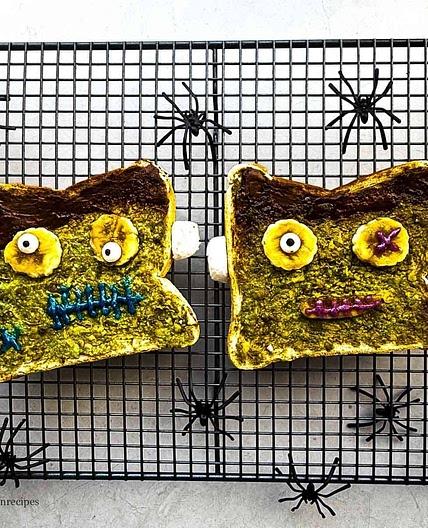 Avocado Nutella Frankenstein Toast