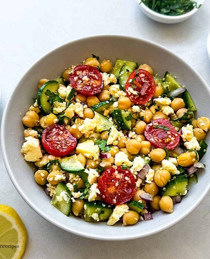 Chickpea Cottage Cheese Salad