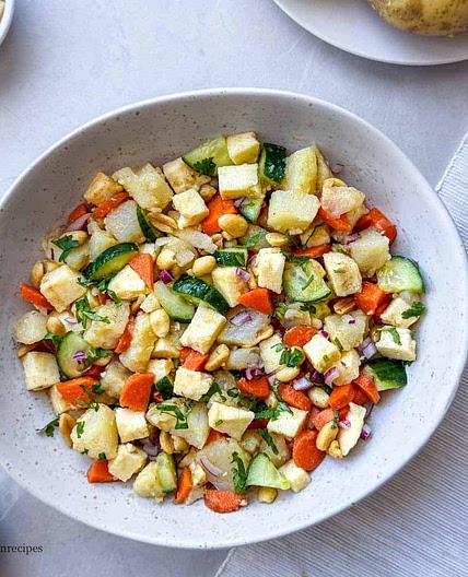 Protein-Packed Potato Paneer Salad with Peanuts