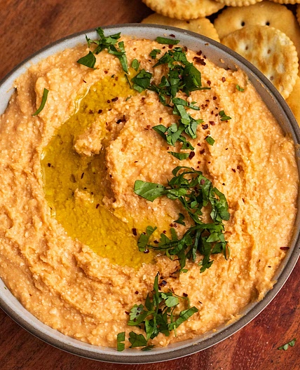 Buffalo Baked Feta White Bean Dip