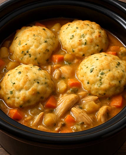 Slow Cooker Chicken Casserole with Dumplings