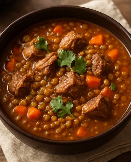 Slow Cooker Moroccan-Style Lamb & Lentil Soup