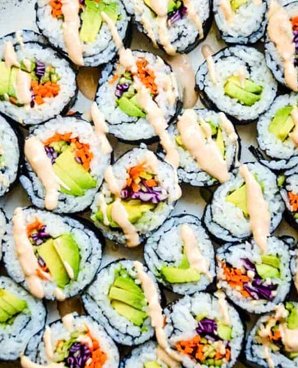 Rainbow Veggie Sushi Rolls