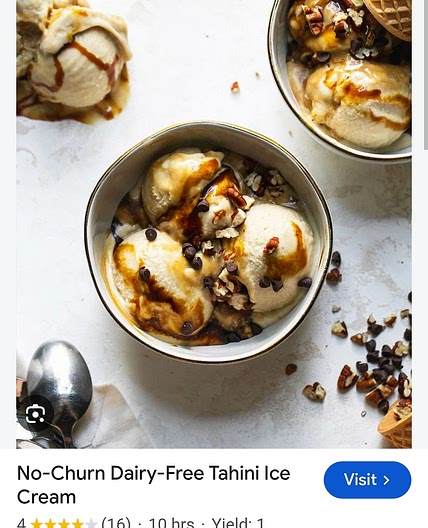 Tahini and date no churn icecream