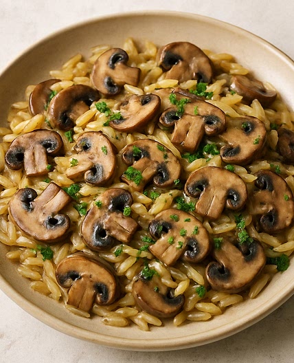 Mushroom orzo pasta