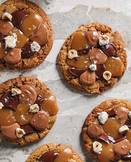Loaded Cookies with Salted Caramel Ganache
