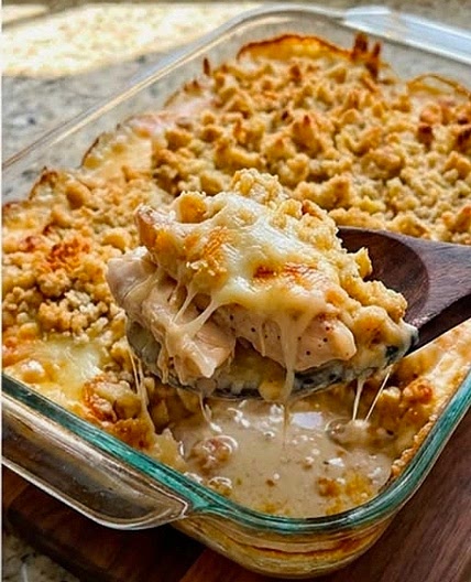 Swiss Cheese & Stuffing Chicken Casserole