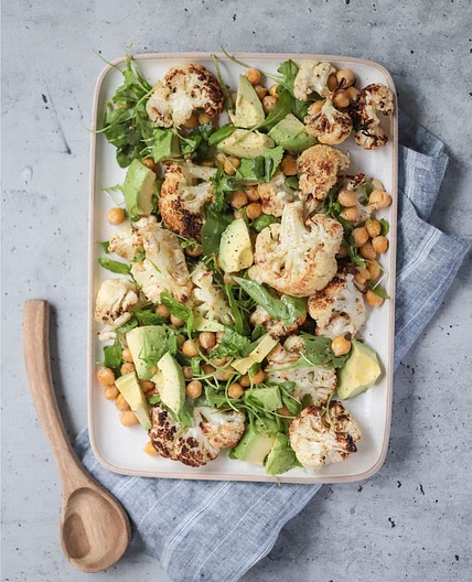 Roasted Cauliflower Chickpea Salad
