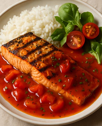 Grilled Salmon with Sweet & Sour Sauce