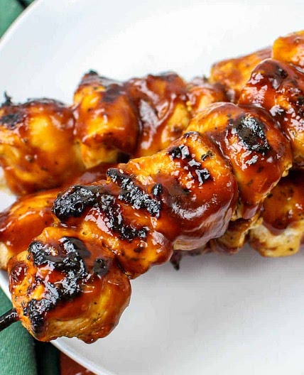 Grilled Chicken Kabobs with Chipotle BBQ Sauce