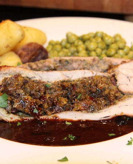 Stuffed Pork Tenderloin with Marsala-Port Sauce