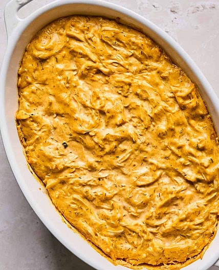 Creamy Buffalo Chicken Stuffed Sweet Potatoes with Crunchy Rainbow Ranch Slaw