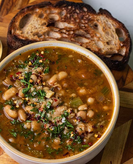 Lemon Parmesan White Bean Stew