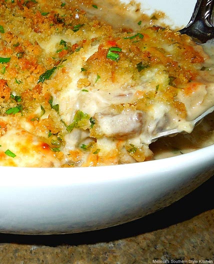 Portabella Mushroom and Vidalia Onion Gratin