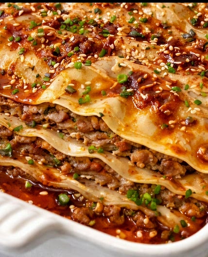Asian Dumpling-Wonton Lasagna 🥟