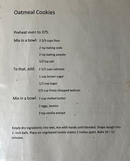 Oatmeal Cookies