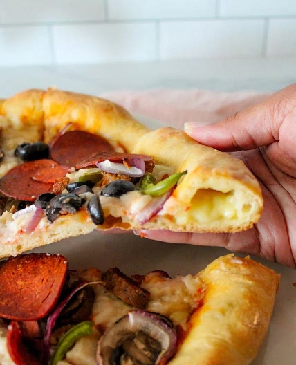 Easy Vegan Stuffed Crust Pizza