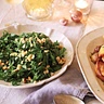 Seasonal greens with hazelnuts and lemon