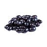 8 black jelly beans, sliced in half