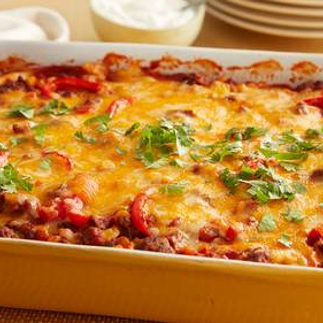 Beef Tortilla Taco Casserole