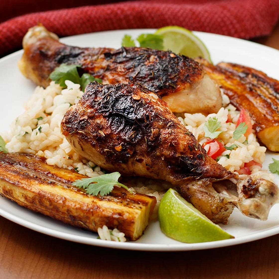 Jerk Chicken with Roasted Plantains