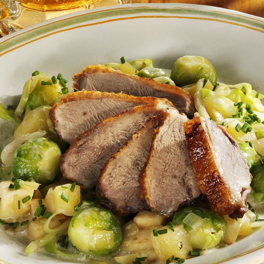 Roasted Goose Breast with Winter Vegetables