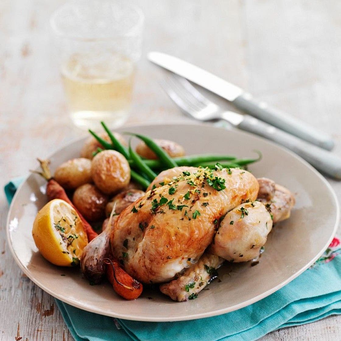 Oven Roasted Poussin with Vegetables