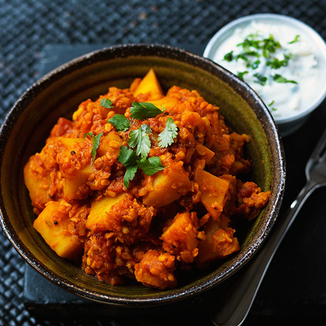 Potato and lentil curry