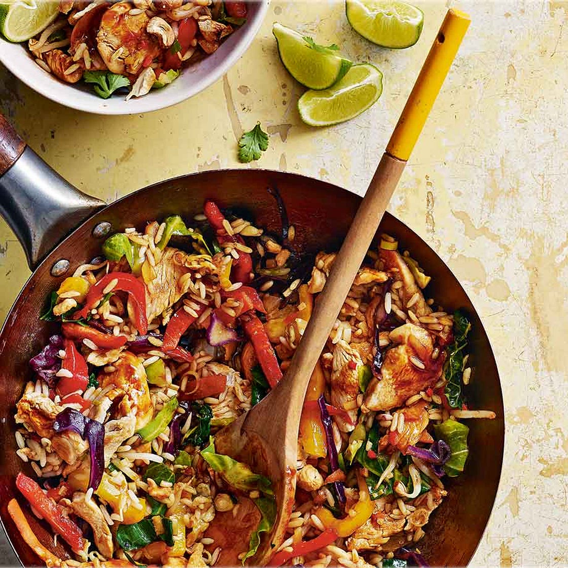 Easy Chicken, Veg & Rice Stir-fry