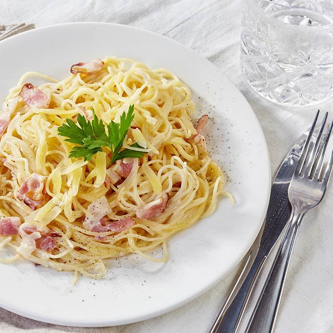 spaghetti carbonara recipe | Schwartz