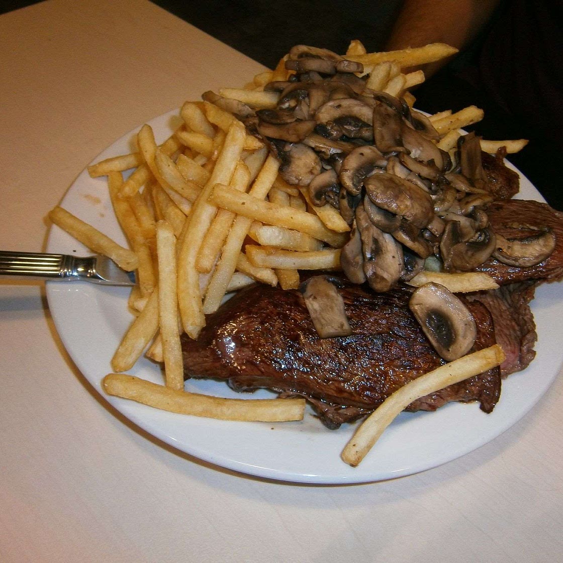 Kangaroo Steak and Mushrooms