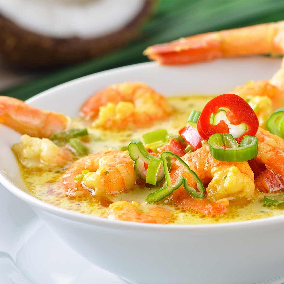 Curry de lotte et crevettes