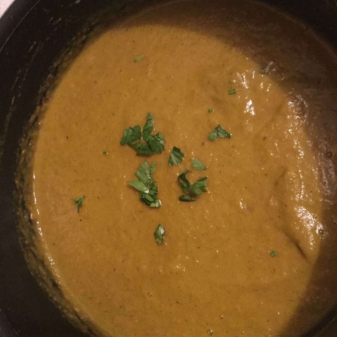 Carrot and fresh coriander soup
