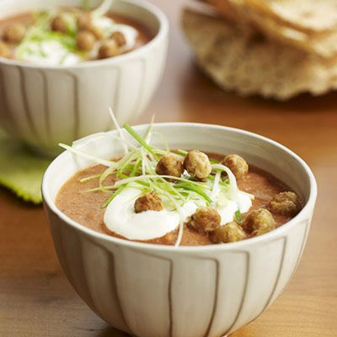 Tomato-Coconut Soup with Spiced Chickpeas