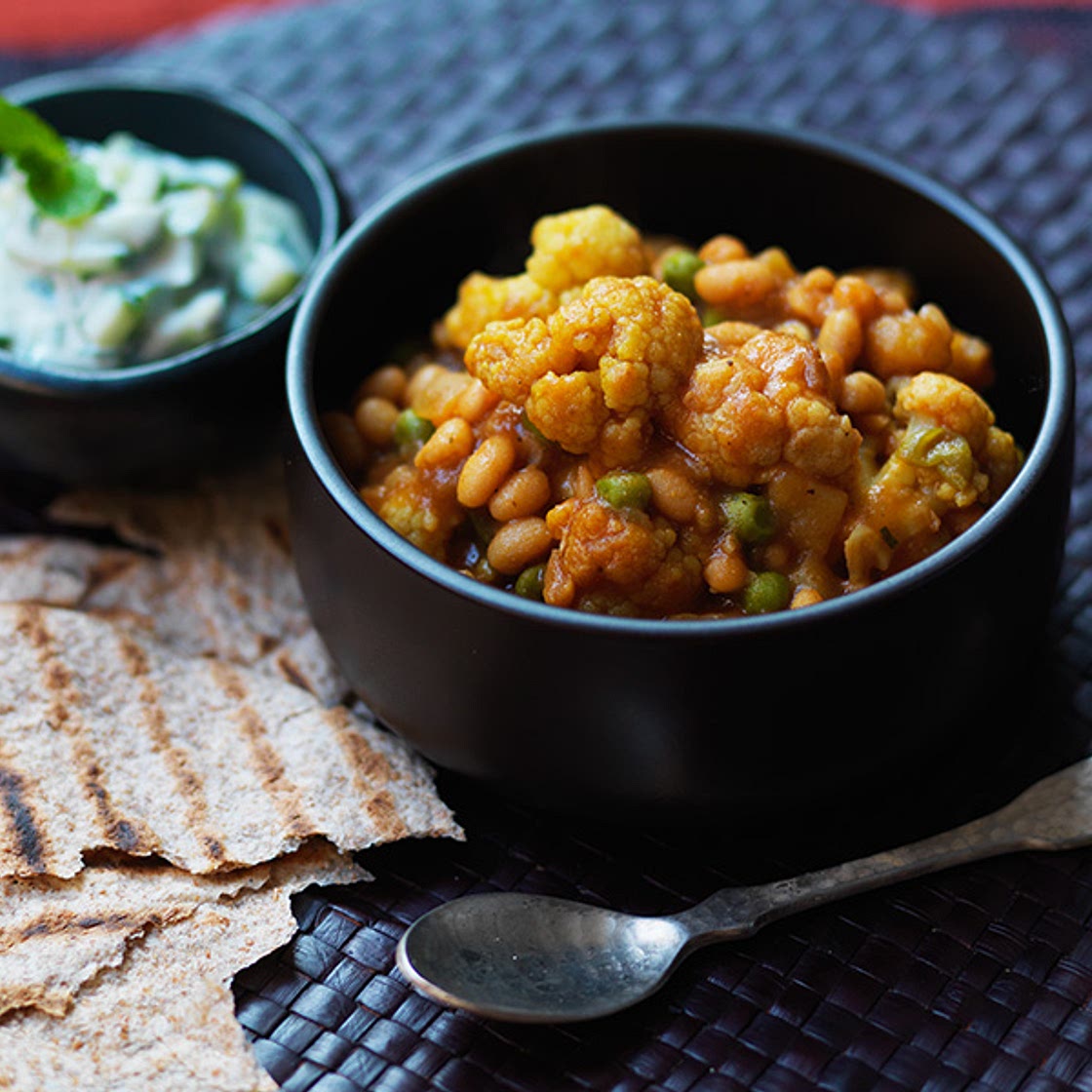 Mixed vegetable and bean curry