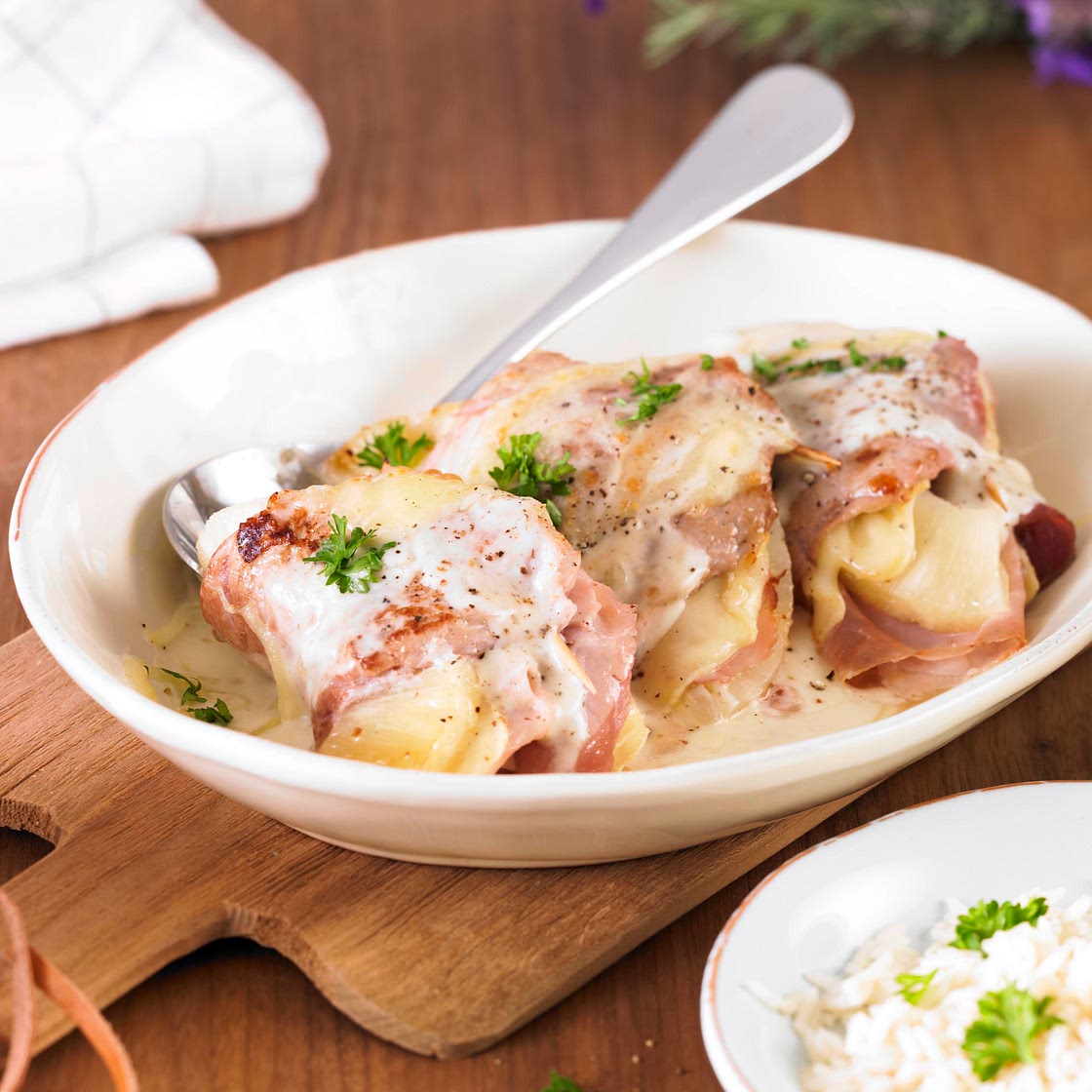 Schnitzelröllchen "Hawaii"