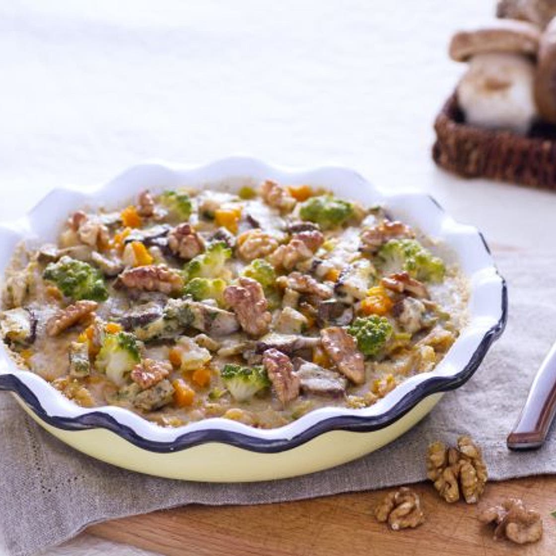 Timballo di verdure e noci