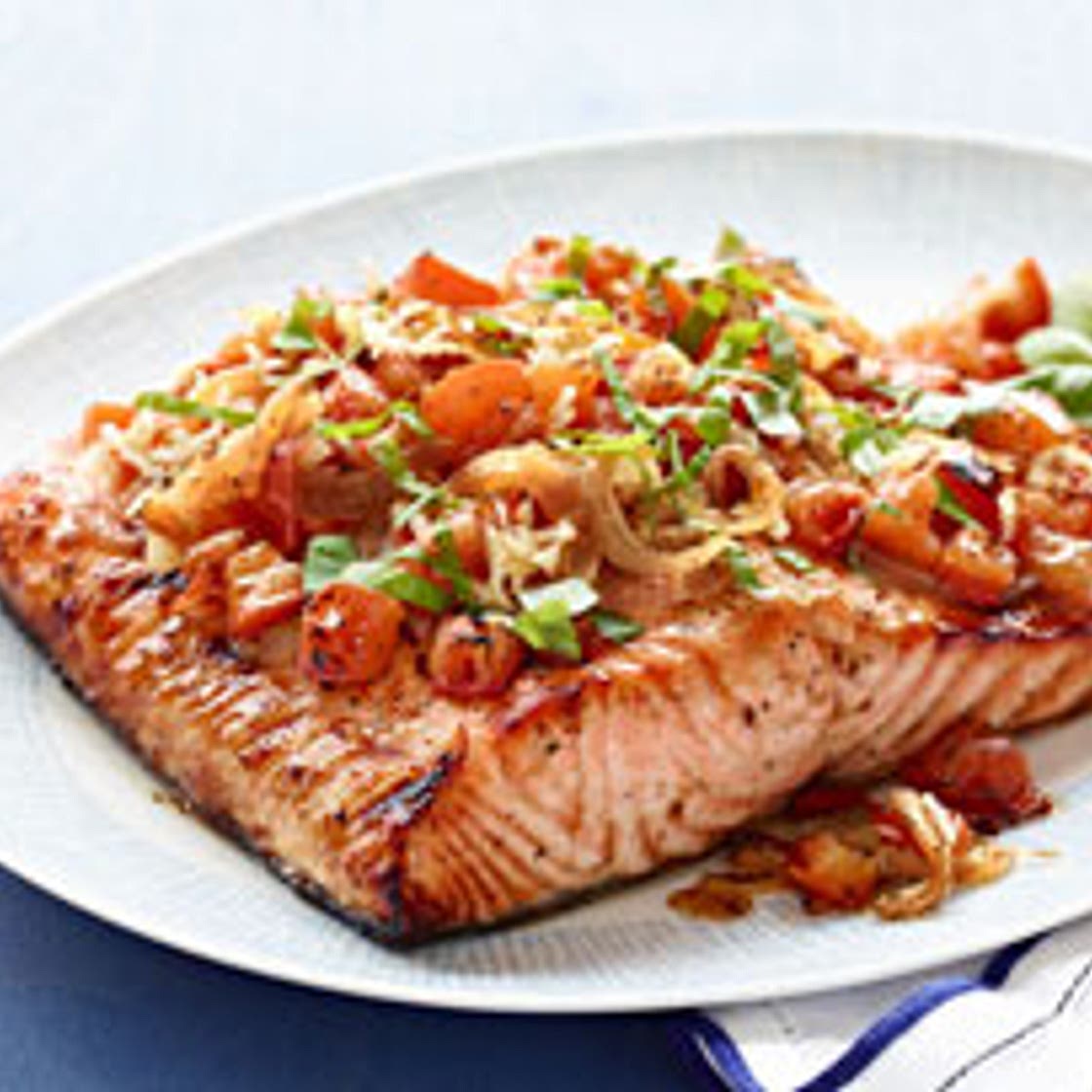 Perfect Grilled Bruschetta Salmon