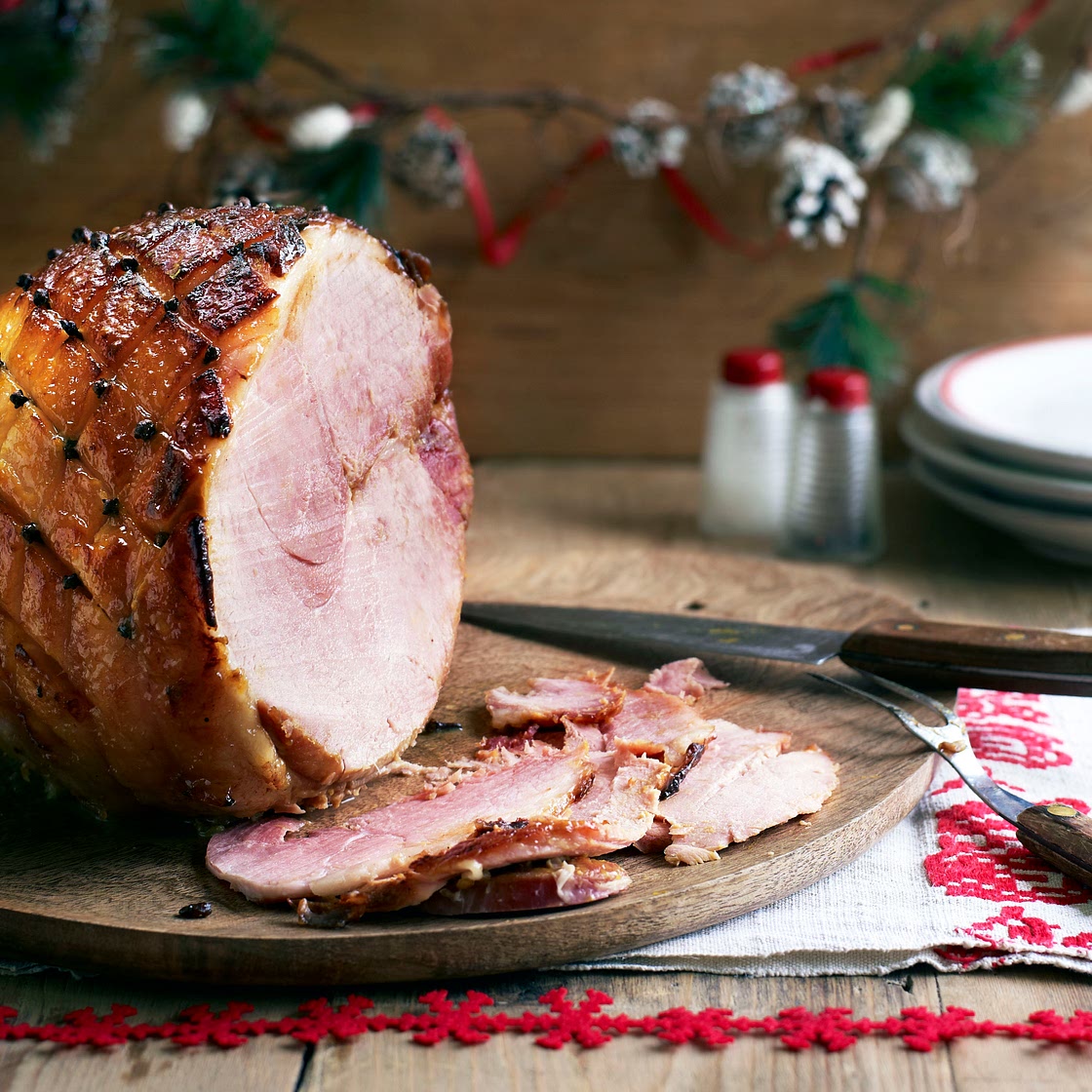 Honey-glazed gammon