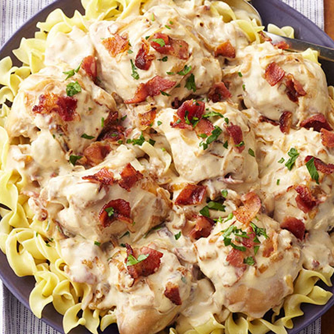 Slow-Cooker Smothered Chicken with Bacon