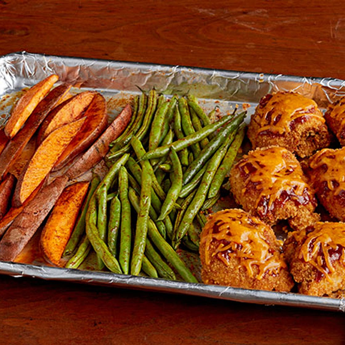BBQ Chicken and Sweet Potato Sheet-Pan Dish