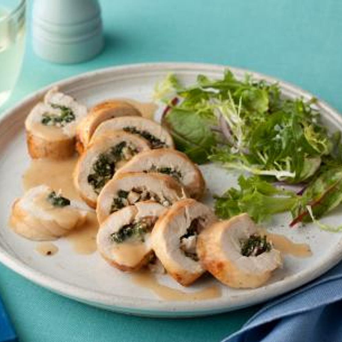 Spinach and Mushroom Stuffed Chicken Breasts
