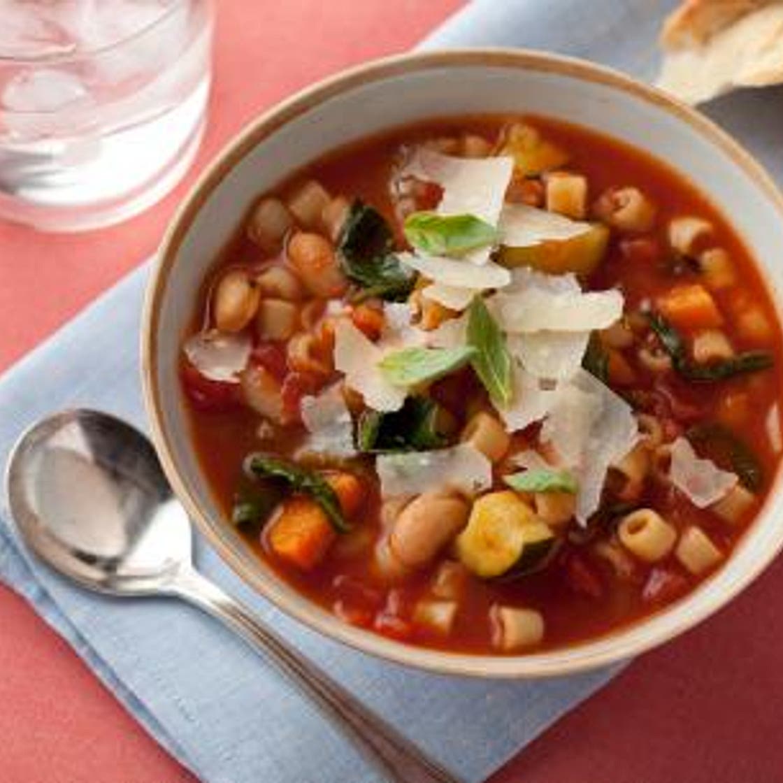 Minestrone Soup with Pasta, Beans and Vegetables