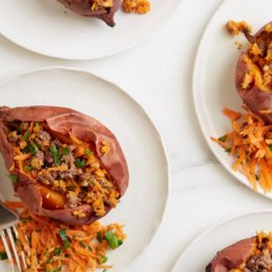 Beefy Stuffed Sweet Potato