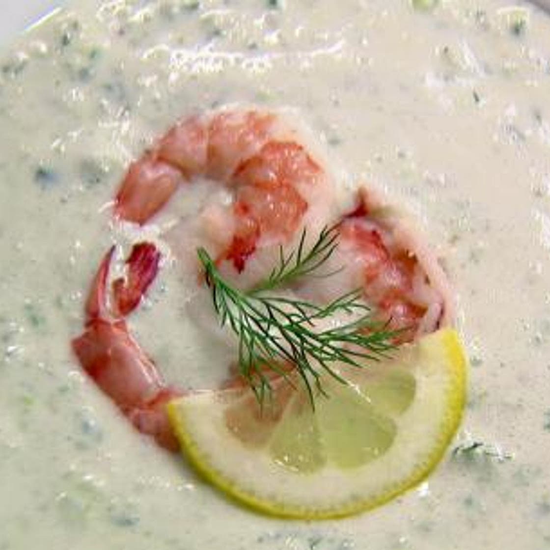 Chilled Cucumber Soup with Shrimp
