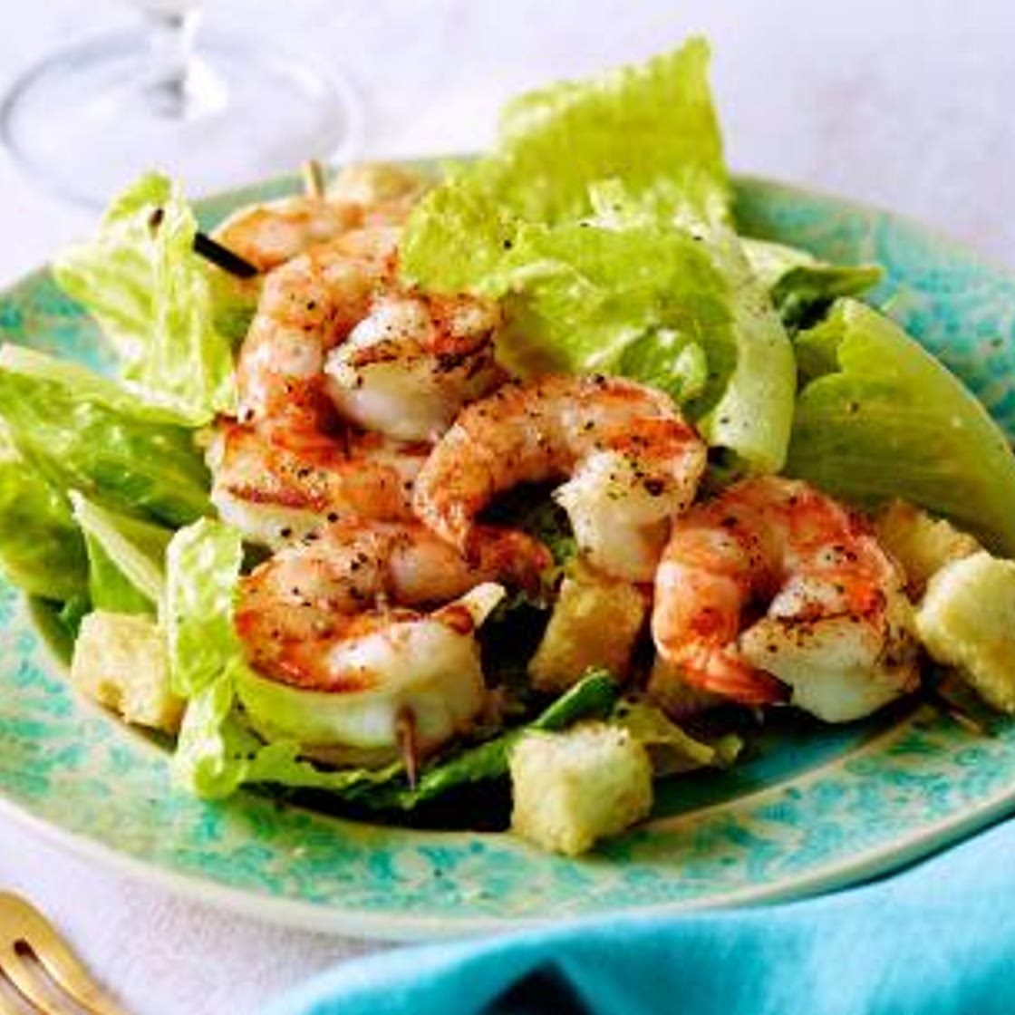 Caesar Salad with Grilled Shrimp