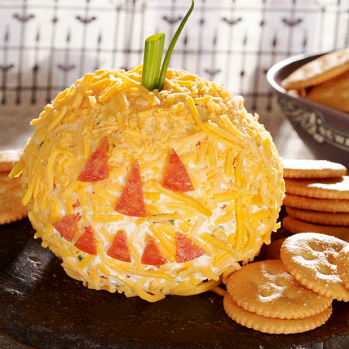 Jack-o'-Lantern Cheese Ball